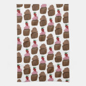 Waterverf van chocolade-chocolade theedoek (Verticaal)