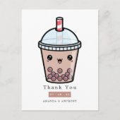 Waterverf van chocolade Floral Weddenschap Dank je Briefkaart (Voorkant)