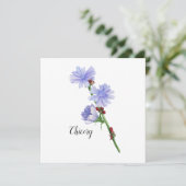 Waterverf van cichoreibloemen kaart (Staand voorkant)
