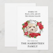 Waterverf van cocao blond Poinsettia Kerstmis Feestdagenkaart (Voorkant / Achterkant)