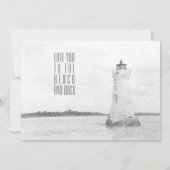 Waterverf van Cockspur vuurtoren Vrijgezellenfeest Kaart (Achterkant)