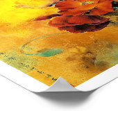 Waterverf van cool orientale chinese rode papaverb poster (Hoek)