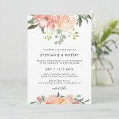 WATERVERF van CORA Perzons Floral Wedding Kaart (Staand voorkant)