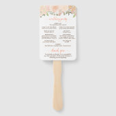 Waterverf van Coral Peach Floral Boho Wedding Prog Handwaaier (Achterkant)