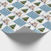 Waterverf van Cute Dog Puppy Pet Kerstmis Foto Cadeaupapier (Hoek)