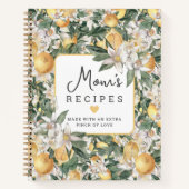Waterverf van Cute Tropical Lemon Citrus Recipe Notitieboek (Voorkant)