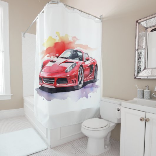 Waterverf van de auto douchegordijn (In situ)