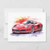 Waterverf van de auto notitiekaartje (Voorkant)
