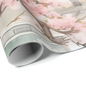 Waterverf van de Aziatische Pagode te midden van k Cadeaupapier (Rol Hoek)