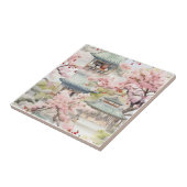 Waterverf van de Aziatische Pagode te midden van k Tegeltje (Zijkant)