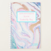 Waterverf van de Beach Ocean Sand Marble Gold Glit Planner (Voorkant)