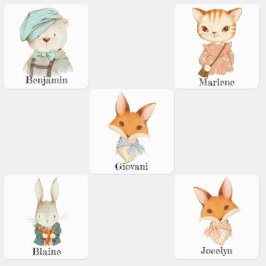 Waterverf van de beer van Cute fox Kinderlabels