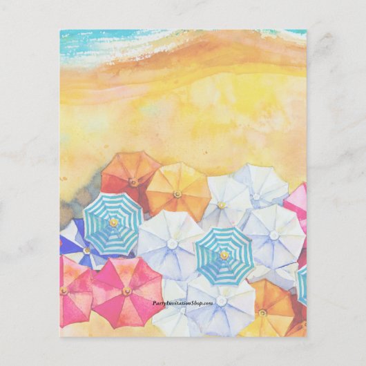 Waterverf van de begroting - Beach Birthday Party  (Achterkant)