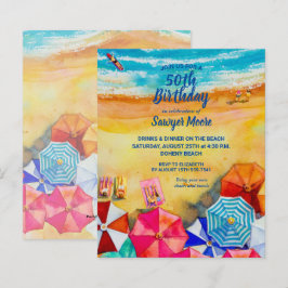 Waterverf van de begroting - Beach Birthday Party 