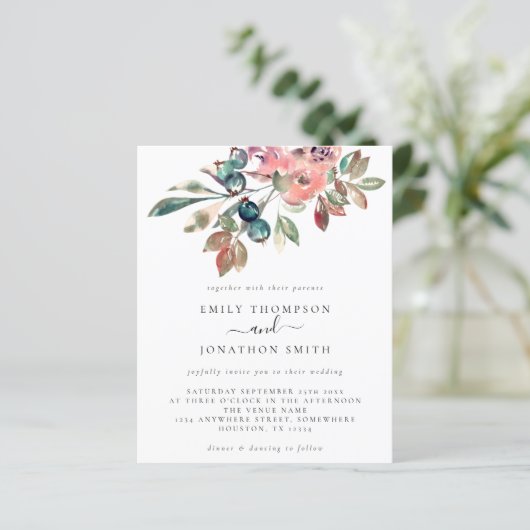 Waterverf van de begroting Florals Weddenschap (Staand voorkant)