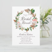 Waterverf van de begroting Roze Floral Vrijgezelle Kaart (Staand voorkant)