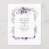 Waterverf van de begroting - Stusty Violet Wedding Flyer (Voorkant)