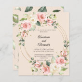 Waterverf van de begroting - uitnodiging van het F (Voorkant / Achterkant)