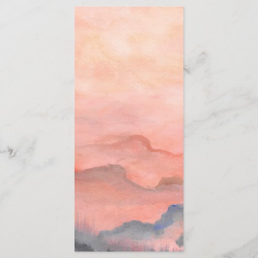 Waterverf van de Berg Rustic Sunset Wedding Menu (Achterkant)