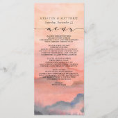 Waterverf van de Berg Rustic Sunset Wedding Menu (Voorkant)
