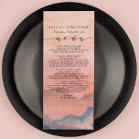 Waterverf van de Berg Rustic Sunset Wedding Menu<br><div class="desc">Als het gaat om trouwbenodigdheden,  gooien houtstijlen het thema af voor een magische avond of een heel trouwweekend in de bergen Plaats de toon van je rustige bruiloft met dit op de berg geïnspireerde ontwerp met een waterverf bergachtergrond met pijnbomen.</div>