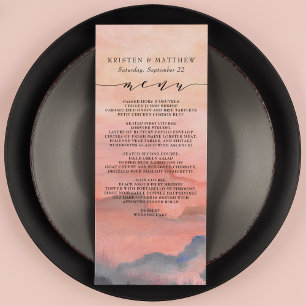 Waterverf van de Berg Rustic Sunset Wedding Menu