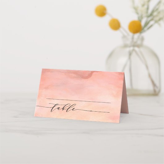 Waterverf van de Berg Rustic Sunset Wedding Plaatskaartje (Voorkant)