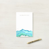 Waterverf van de bergen | Aangepaste naam Post-it® Notes (Op bureau)
