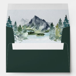 Waterverf van de bergen Elegant Rustic Threadding  Envelop
