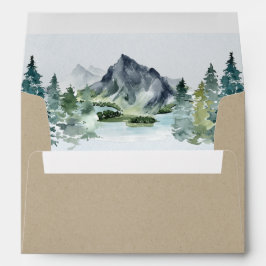 Waterverf van de bergen Elegant Rustic Threadding  Envelop