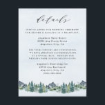 Waterverf van de bergen Elegant Rustic Threadding  Informatiekaartje<br><div class="desc">Dit is een premium versie van het huwelijksontwerp van deze suite. Met deze sjabloon kunt u premium papier kiezen. Er zijn ook budgetvriendelijke mogelijkheden beschikbaar binnen het collectie. Zie de link collectie op deze pagina voor die objecten. Het ontwerp heeft een elegant waterverf uitzicht met een modern tekstontwerp. U kunt...</div>