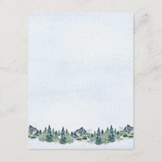 Waterverf van de bergen Elegant Rustic Threadding  Informatiekaartje (Achterkant)