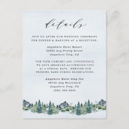 Waterverf van de bergen Elegant Rustic Threadding  Informatiekaartje