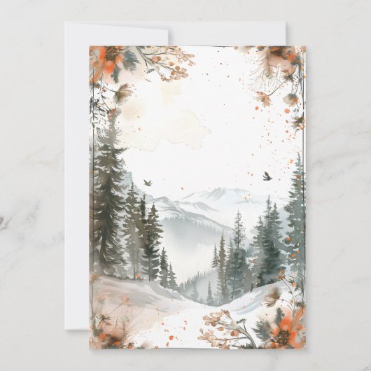 Waterverf van de bergen Elegant Rustic Threadding Kaart (Achterkant)