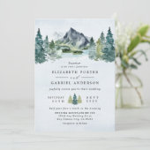 Waterverf van de bergen Elegant Rustic Threadding Kaart (Staand voorkant)