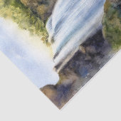 Waterverf van de bergwaterval tissuepapier (Detail)