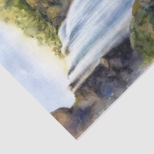 Waterverf van de bergwaterval tissuepapier (Detail)