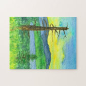 Waterverf van de bergzondagse legpuzzel (Horizontaal)