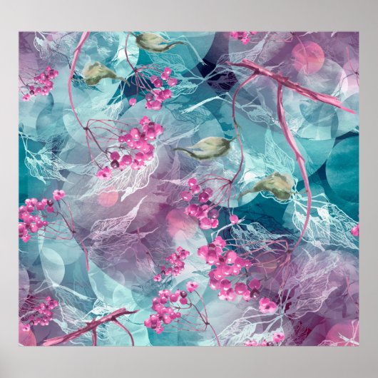 Waterverf van de berkentak poster (Voorkant)