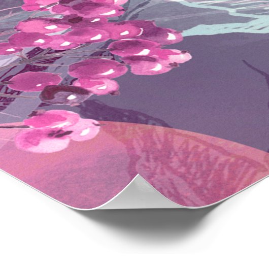 Waterverf van de berkentak poster (Hoek)