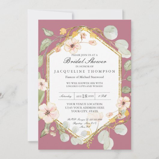 Waterverf van de Berry roze roze roze Kaart (Voorkant)