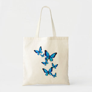 Waterverf van de blauwe aquatische vlinder tote bag