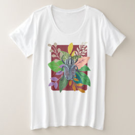 Waterverf van de blauwe kever grote maat t-shirt