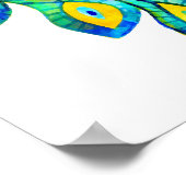 Waterverf van de blauwe pauw poster (Hoek)