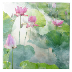 Waterverf van de bloem tegeltje