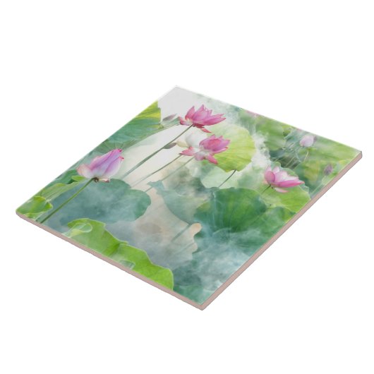 Waterverf van de bloem tegeltje (Zijkant)