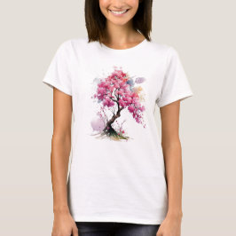 Waterverf van de Blossom-boom van de volledige blo T-shirt
