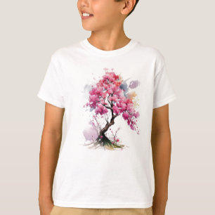 Waterverf van de Blossom-boom van de volledige blo T-shirt