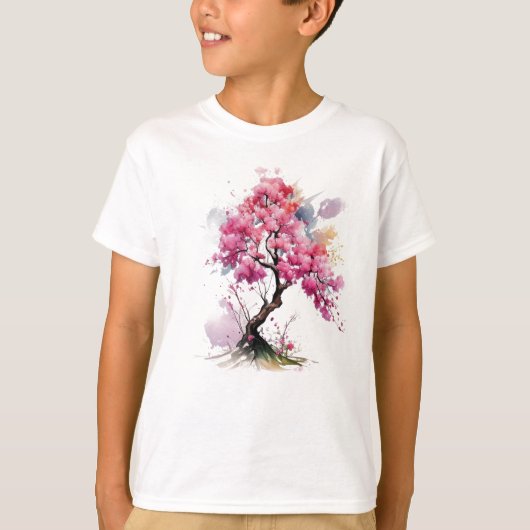 Waterverf van de Blossom-boom van de volledige blo T-shirt (Voorkant)