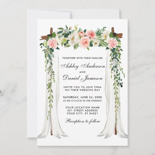 Waterverf van de bruidstaart kaart (Voorkant)